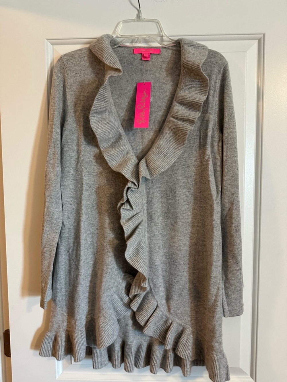 NWT Lilly Pulitzer, Shere, cashmere ruffle cardigans medium
